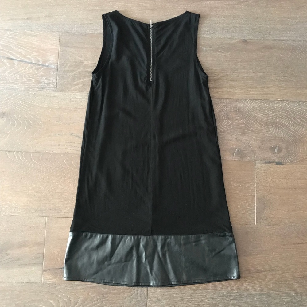 Splendid Black Dress with Leather Block Hem - Picture 3 of 6